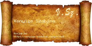 Venyige Szabina névjegykártya